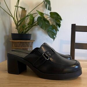 Mudd Y2K 96's / 2000 Chunky Heel Slide Clogs in Black Size 9.5 Bratz Fall